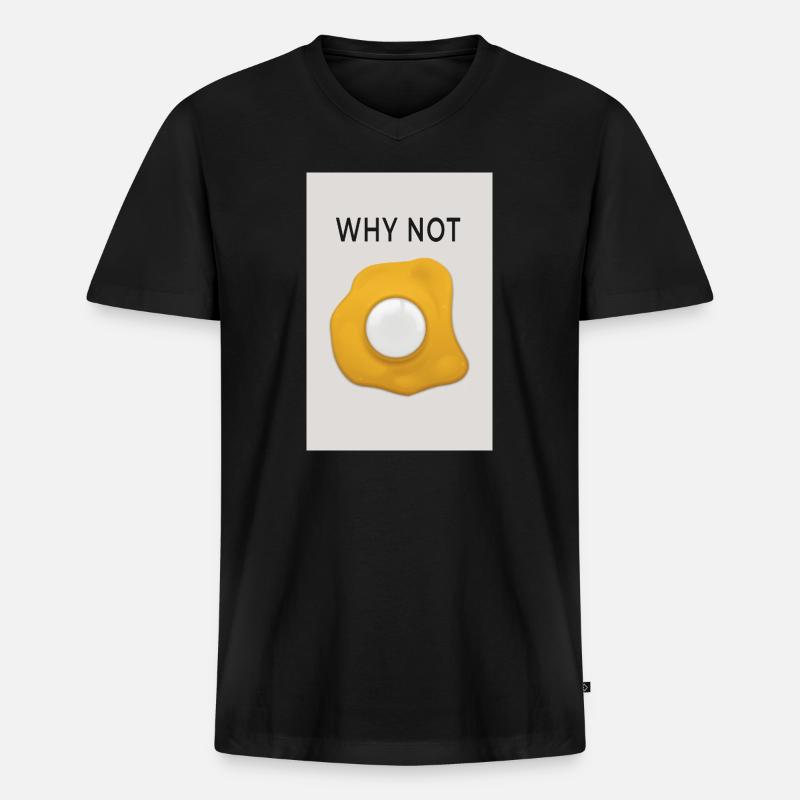 Why Not Motivation Statement Design - Männer Premium Bio T-Shirt mit V-Ausschnitt - Schwarz