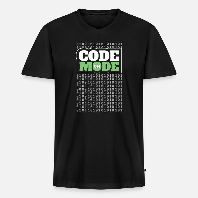 Codemodus An – Programmierung von Softwareentwickler Programmierer - Männer Premium Bio T-Shirt mit V-Ausschnitt - Schwarz