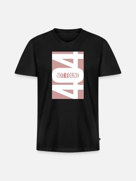 404 Not Found - Dusty Rose - Men's Premium Organic T-shirt with V-neck - black