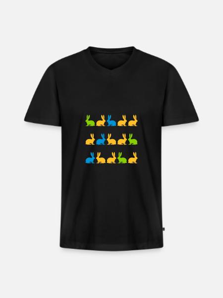 rabbit rabbit pet - Men's Premium Organic T-shirt with V-neck - black