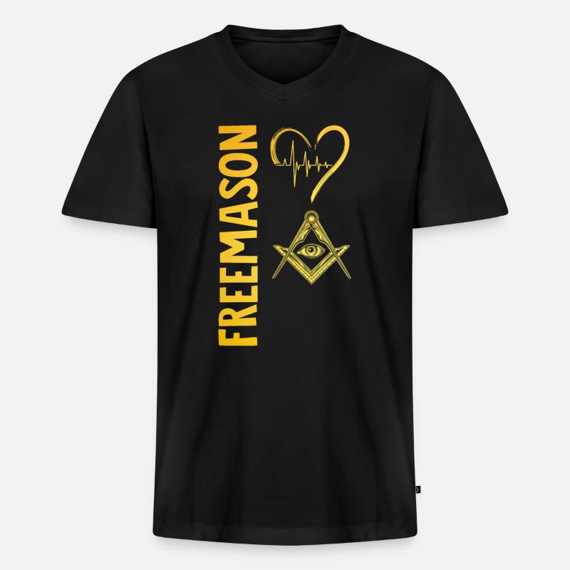 Masonic Freemasonry Fraternal - Männer Premium Bio T-Shirt mit V-Ausschnitt - Schwarz