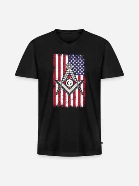 Masonic Freemasonry Fraternal - Männer Premium Bio T-Shirt mit V-Ausschnitt - Schwarz