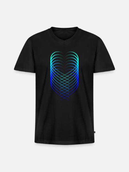 heart - Men's Premium Organic T-shirt with V-neck - black