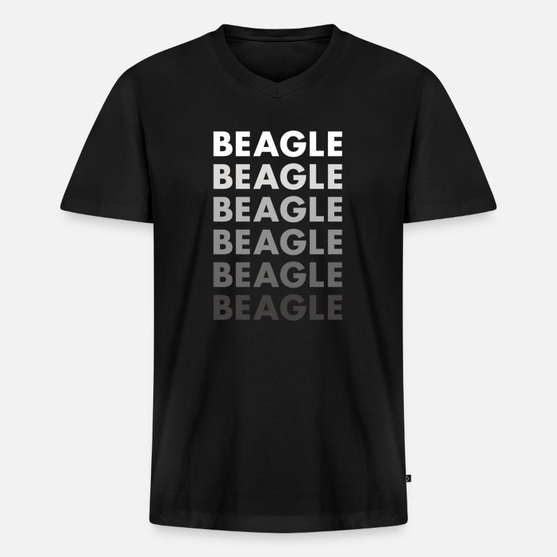 Beagle - Männer Premium Bio T-Shirt mit V-Ausschnitt - Schwarz