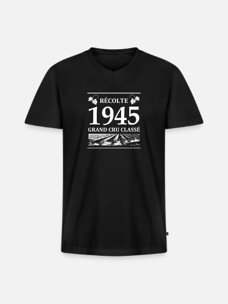 Récolte 1945 - T-shirt encolure en V Premium bio Homme - noir