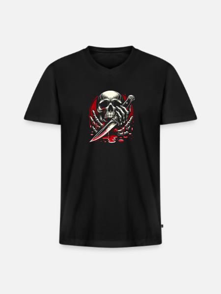 The Reaper - Men's Premium Organic T-shirt with V-neck - black