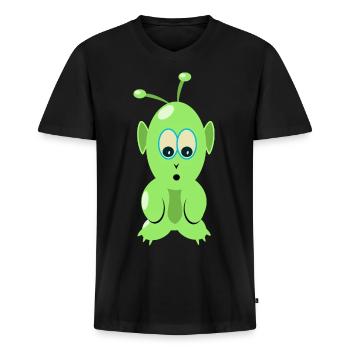 T-shirt martien, pour alien et OVNI fan - T-shirt encolure en V Premium bio Homme - noir - Devant - Nico (187cm)