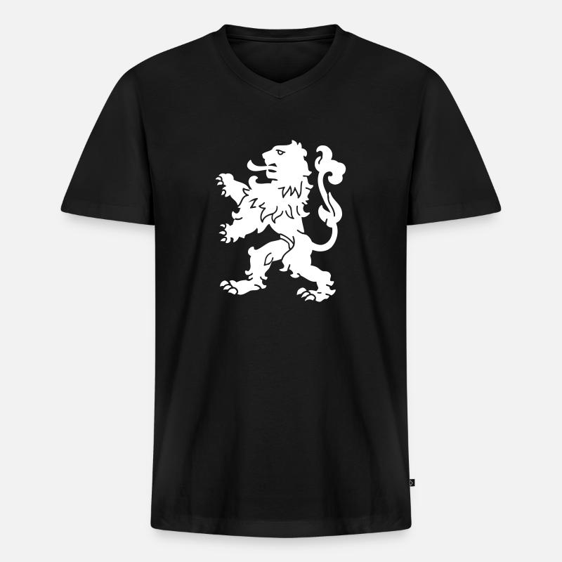 Holländischer Löwe - Männer Premium Bio T-Shirt mit V-Ausschnitt - Schwarz