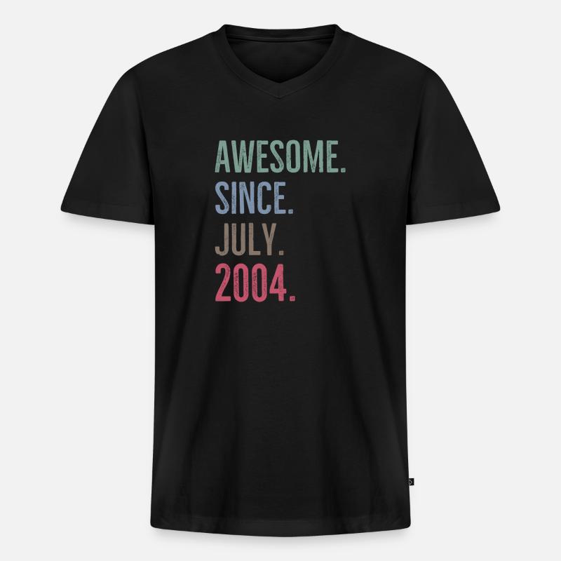 Awesome seit Juli 2004 - Männer Premium Bio T-Shirt mit V-Ausschnitt - Schwarz