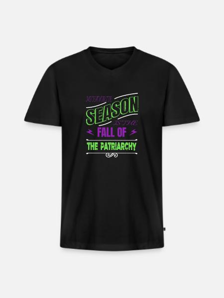 stödja ditt lokala liberala svarta citat - Ekologisk premium-T-shirt med V-ringning herr - svart