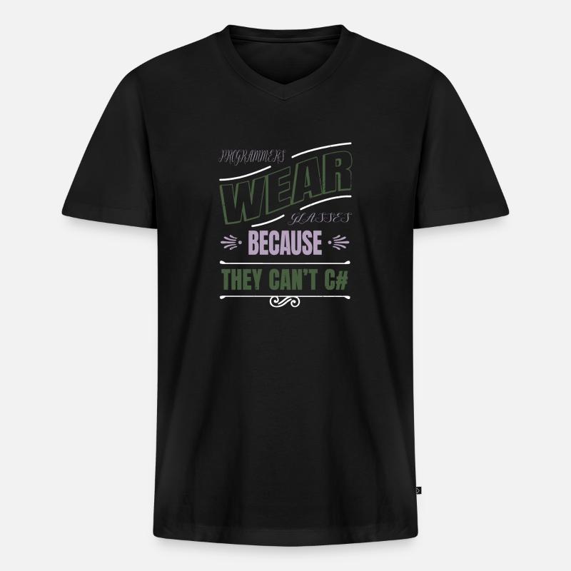 Fullstack Developer Birthday Statement quote - Men's Premium Organic T-shirt with V-neck - black