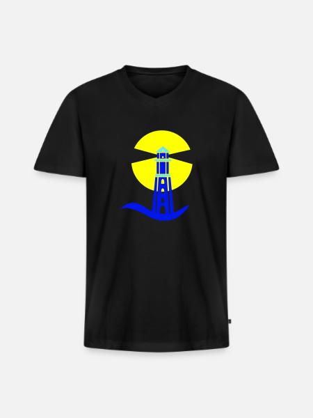 lighthouse - Men's Premium Organic T-shirt with V-neck - black
