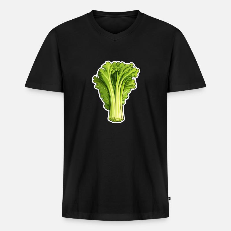 Stangensellerie oder Staudensellerie - Männer Premium Bio T-Shirt mit V-Ausschnitt - Schwarz