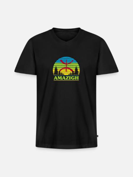 amazigh - Men's Premium Organic T-shirt with V-neck - black