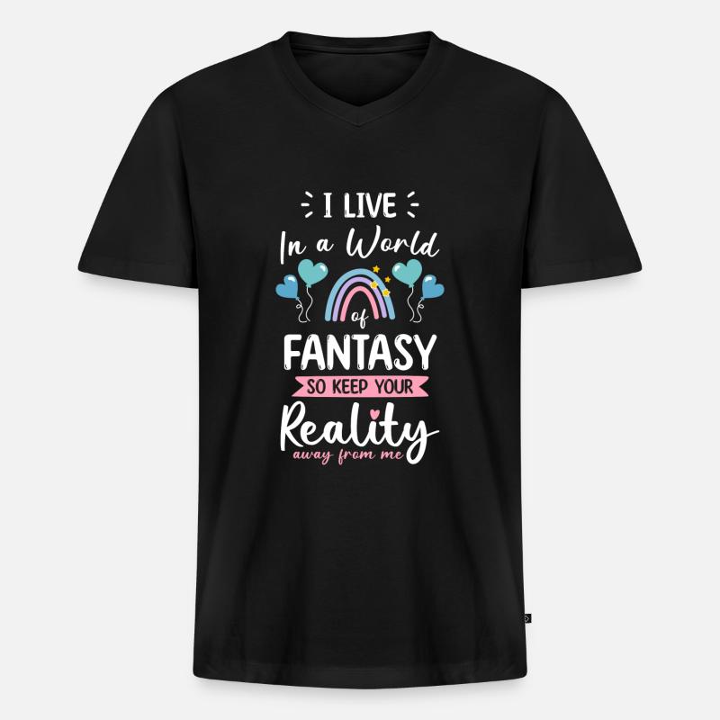 Elfe Kinder Tocher - Männer Premium Bio T-Shirt mit V-Ausschnitt - Schwarz