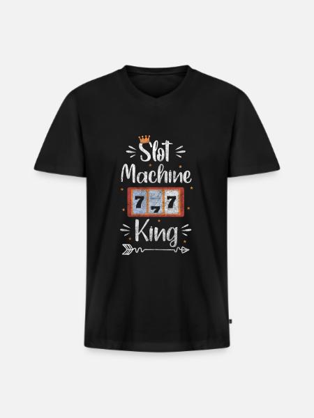Gambling Luck Lucky Rail Poker - Men's Premium Organic T-shirt with V-neck - black