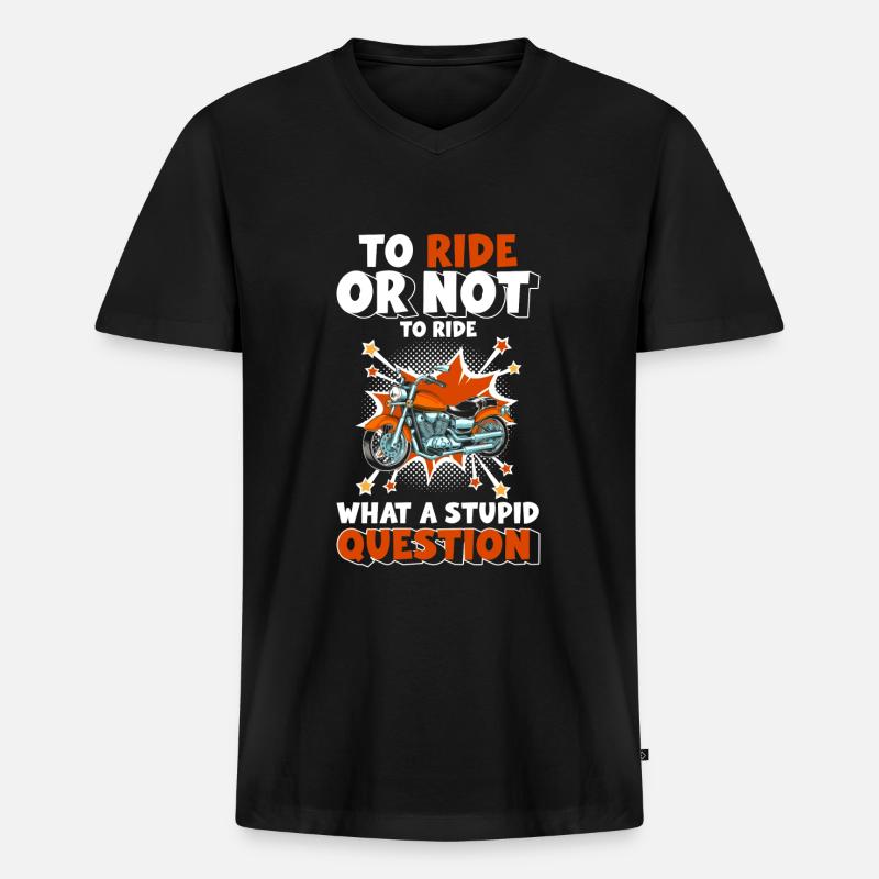 Illustration de style rétro - T-shirt encolure en V Premium bio Homme - noir