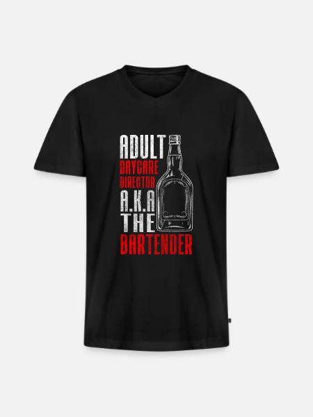 Bartender Club - Men's Premium Organic T-shirt with V-neck - black