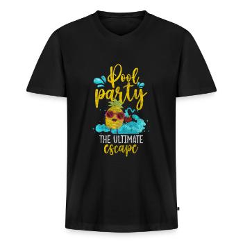 Pool Diving Recreation Water - Men's Premium Organic T-shirt with V-neck - black - Front - Nico (187cm)