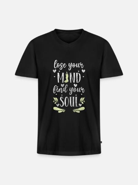 Yoga Enlightenment Mindfulness Om - Men's Premium Organic T-shirt with V-neck - black