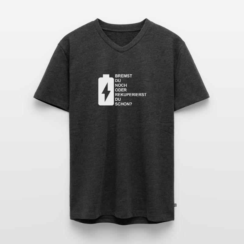 Bremst du noch oder rekuperierst du schon? E-Auto Männer Premium Bio T-Shirt mit V-Ausschnitt