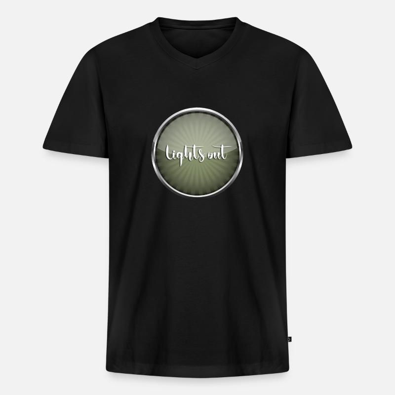 Lights out - Männer Premium Bio T-Shirt mit V-Ausschnitt - Schwarz
