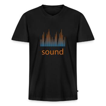 Techno Rave Liebe Musik Festivals Geschenk Trance - Männer Premium Bio T-Shirt mit V-Ausschnitt - Schwarz - Vorne - Nico (187cm)