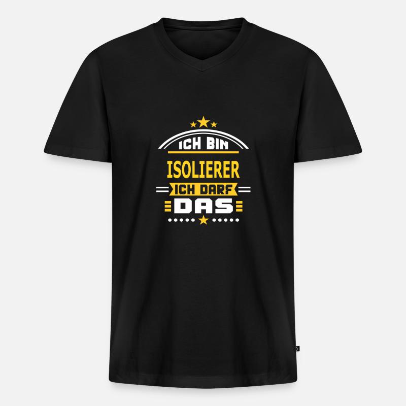 ISOLIERER - Männer Premium Bio T-Shirt mit V-Ausschnitt - Schwarz