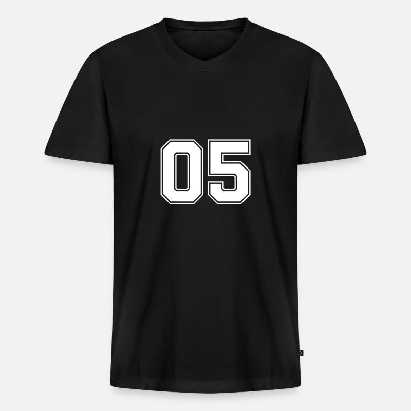 05 Nummer - Männer Premium Bio T-Shirt mit V-Ausschnitt - Schwarz