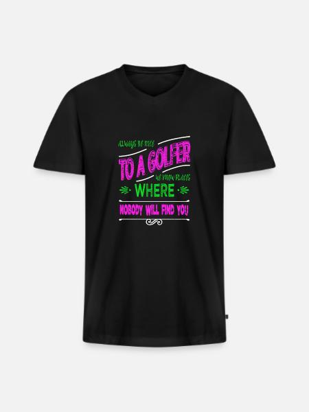 funnygolfgift bday golf fillesgolf golfcoachgift - T-shirt encolure en V Premium bio Homme - noir
