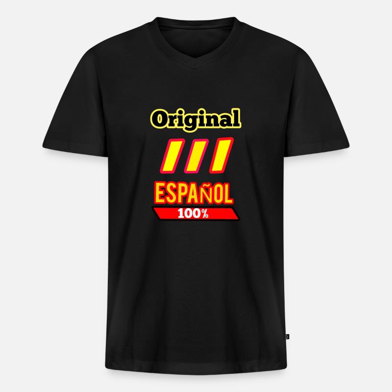 Original Spanisch - Männer Premium Bio T-Shirt mit V-Ausschnitt - Schwarz