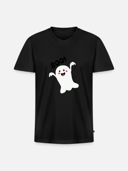 geist 01 - Männer Premium Bio T-Shirt mit V-Ausschnitt - Schwarz