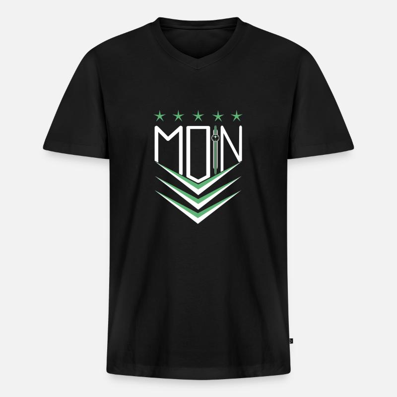 moin moin - Männer Premium Bio T-Shirt mit V-Ausschnitt - Schwarz