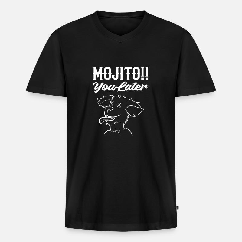 Mojito du später Hundeltern Geschenk - Männer Premium Bio T-Shirt mit V-Ausschnitt - Schwarz