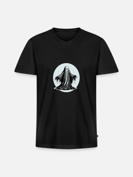 Conception graphique fantôme cool - T-shirt encolure en V Premium bio Homme - noir