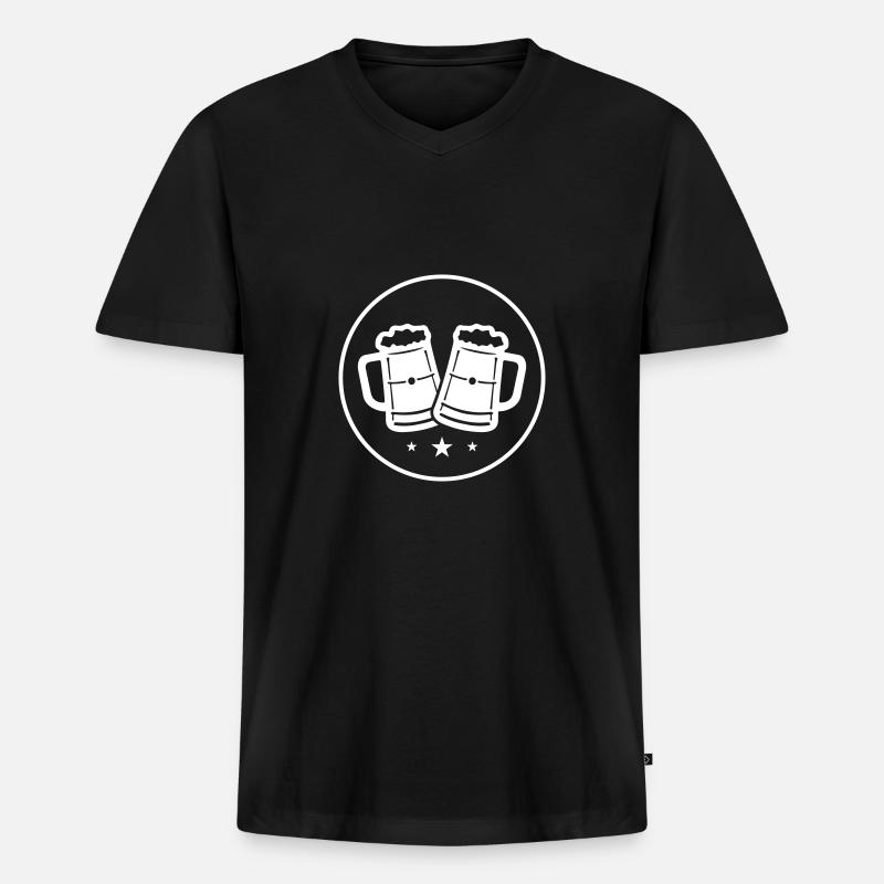 Bierkrug Bier Icon - Männer Premium Bio T-Shirt mit V-Ausschnitt - Schwarz