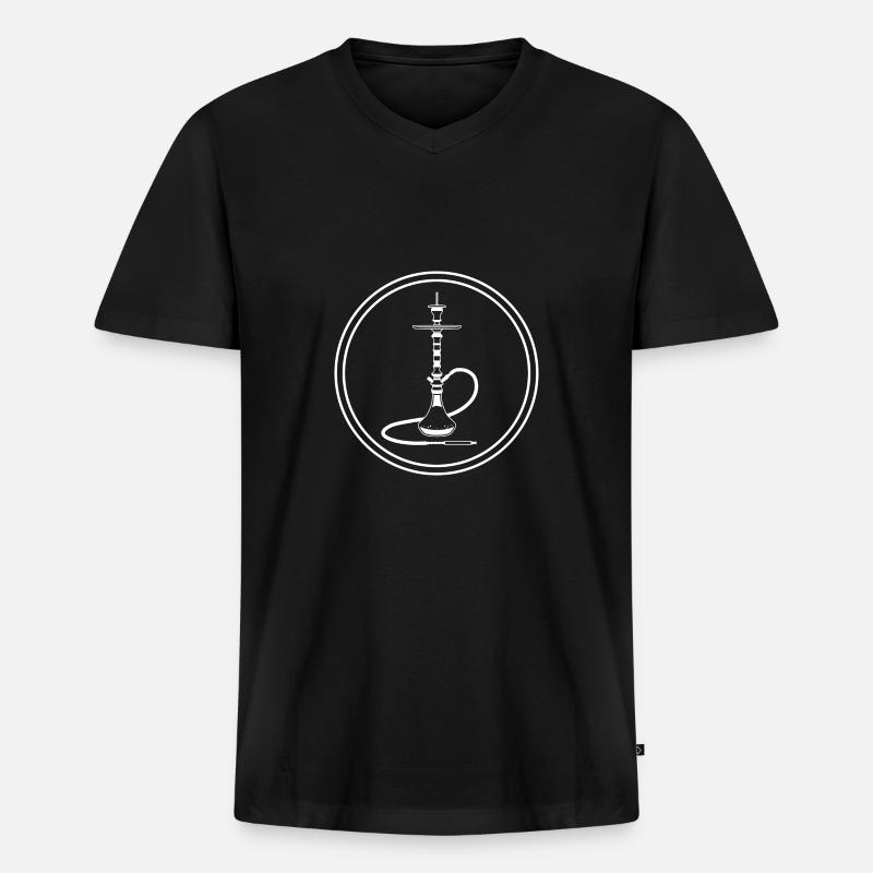 Bong Rauchen Pfeife - Männer Premium Bio T-Shirt mit V-Ausschnitt - Schwarz