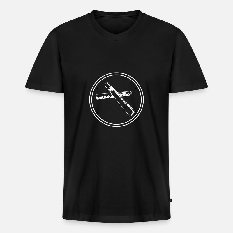 Zigarre Symbol - Männer Premium Bio T-Shirt mit V-Ausschnitt - Schwarz