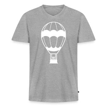 Montgolfière - T-shirt encolure en V Premium bio Homme - gris chiné - Devant