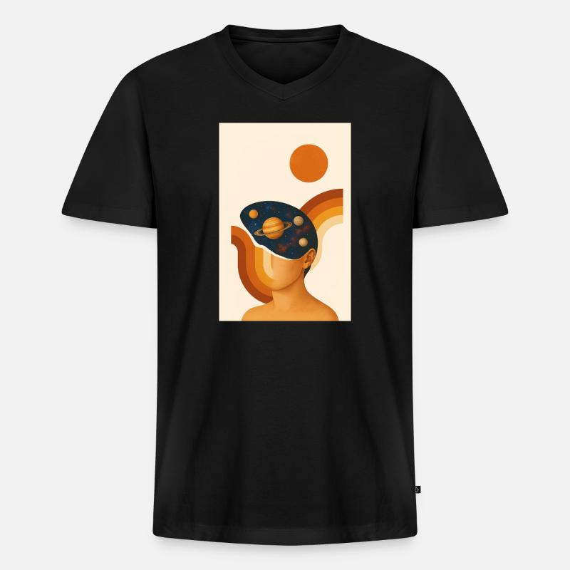 Abstraktes Genie - Männer Premium Bio T-Shirt mit V-Ausschnitt - Schwarz