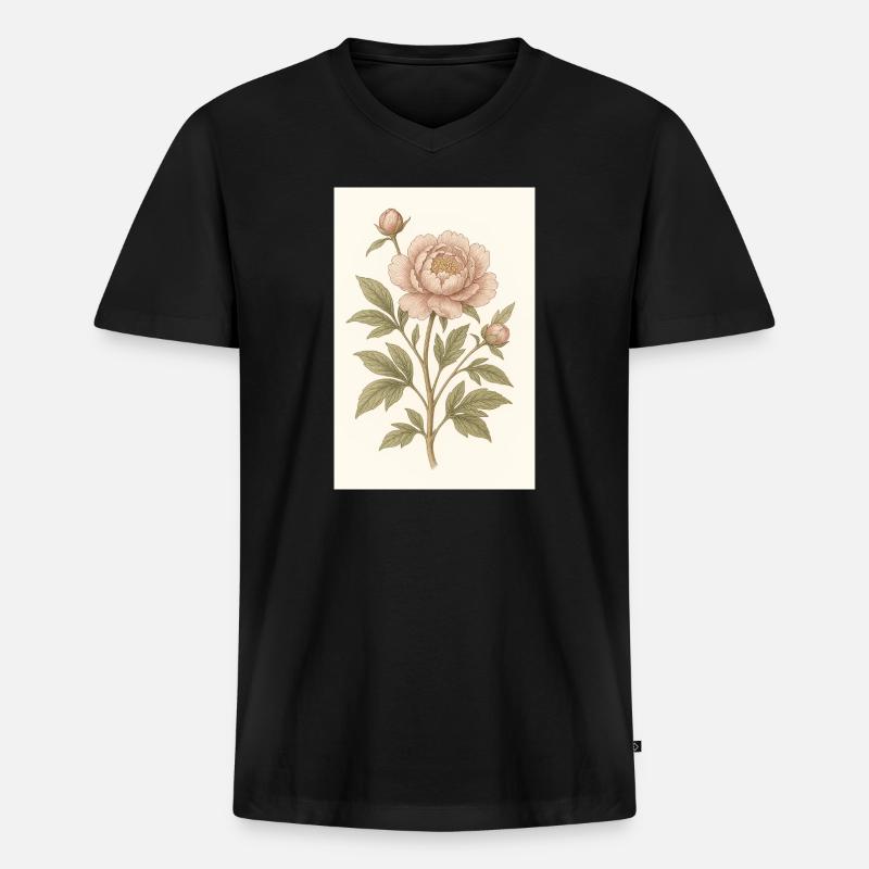 Eine klassische Blume - Männer Premium Bio T-Shirt mit V-Ausschnitt - Schwarz