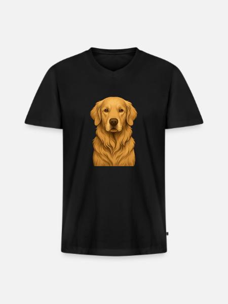 Golden Soul - Männer Premium Bio T-Shirt mit V-Ausschnitt - Schwarz
