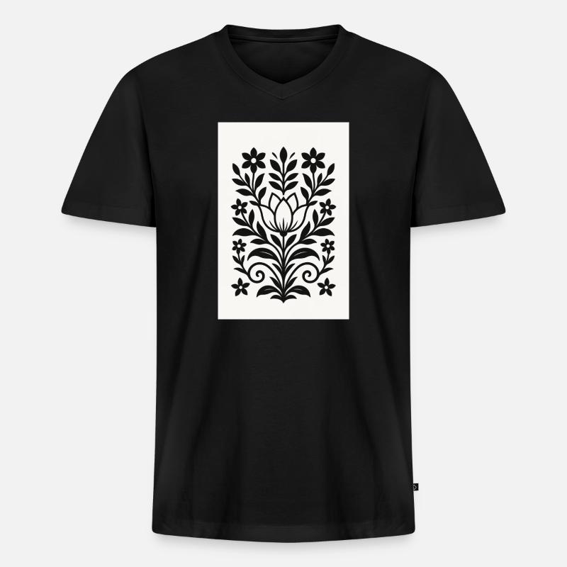 RayPay Eclipse - Männer Premium Bio T-Shirt mit V-Ausschnitt - Schwarz