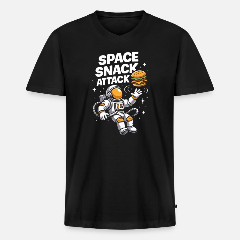 Conception spatiale du hamburger d'astronaute - T-shirt encolure en V Premium bio Homme - noir