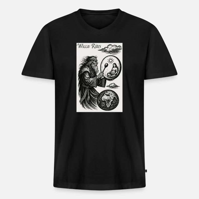 Wicca-Riten - Männer Premium Bio T-Shirt mit V-Ausschnitt - Schwarz
