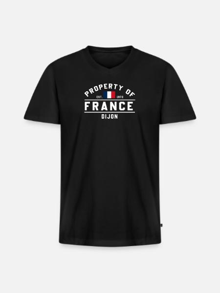 French Flag Graphic Dijon Logo - Men's Premium Organic T-shirt with V-neck - black