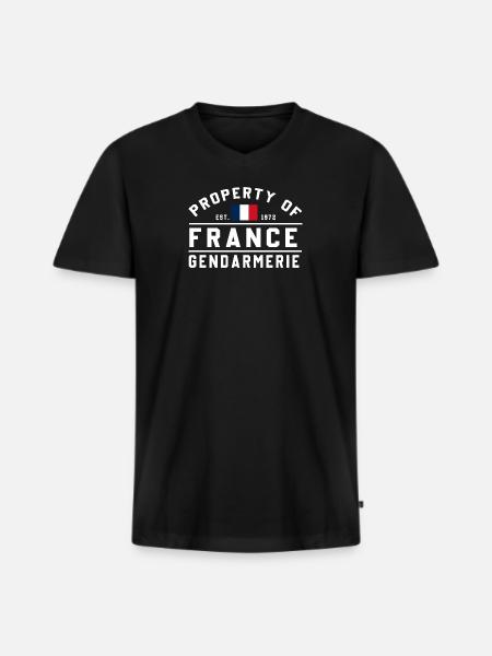 Gendarmerie Est 1972 - T-shirt encolure en V Premium bio Homme - noir