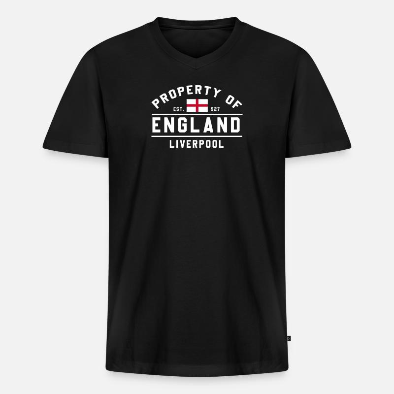 Eigentümer England Liverpool - Männer Premium Bio T-Shirt mit V-Ausschnitt - Schwarz