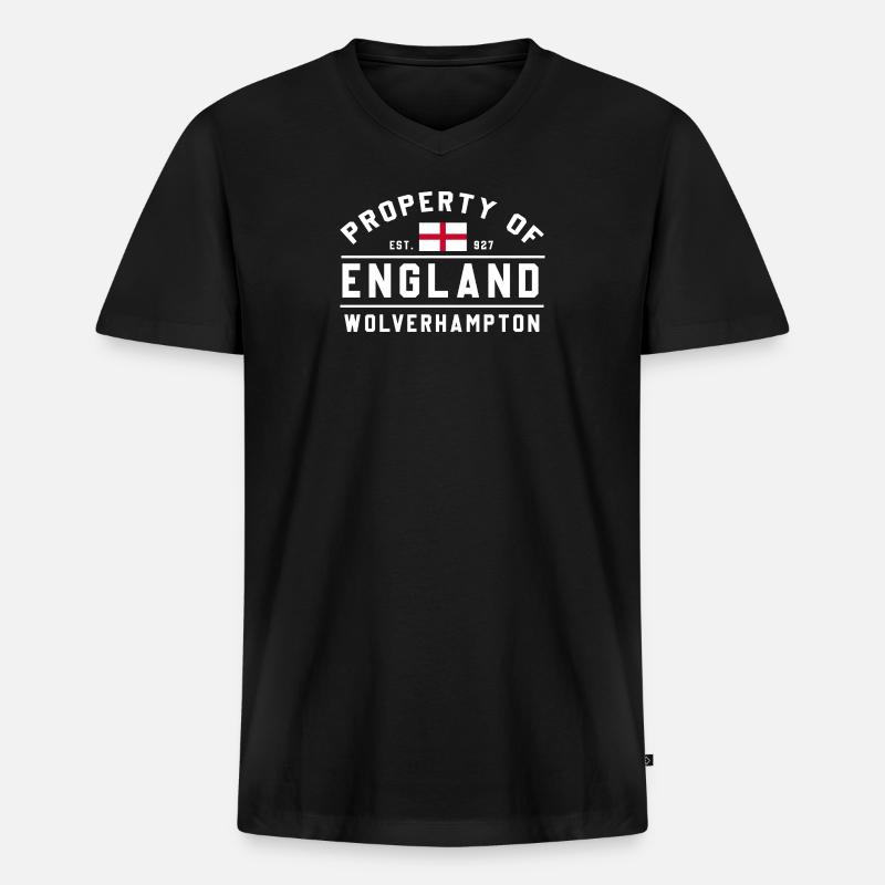 Englands Besitzer: Wolverhampton - Männer Premium Bio T-Shirt mit V-Ausschnitt - Schwarz
