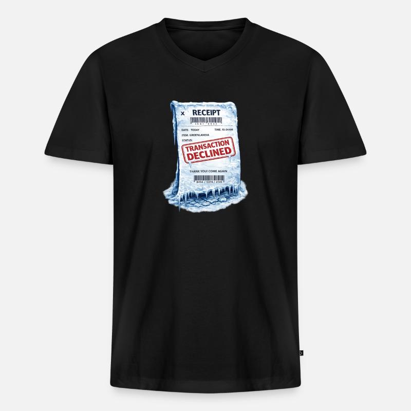 Eingefrorene Quittung: Abgelehnte Transaktion - Männer Premium Bio T-Shirt mit V-Ausschnitt - Schwarz